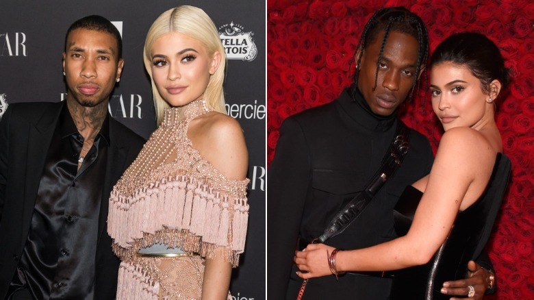 Tyga, Kylie Jenner, Travis Scott posing