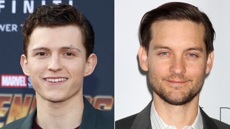 Tom Holland and Tobey Maguire smiling