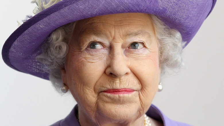 Queen Elizabeth looks up