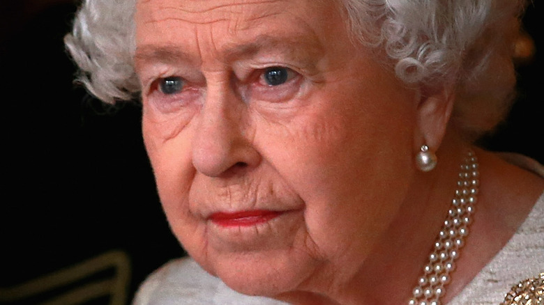 Queen Elizabeth II looking into the distance