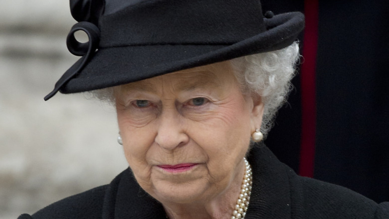 Queen Elizabeth II wearing black