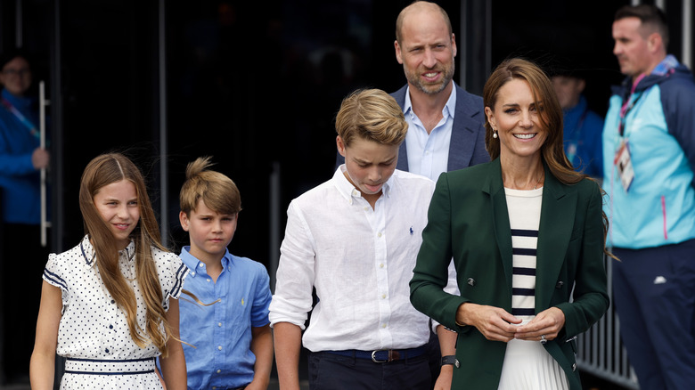 William and Kate with their children.