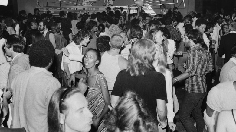 The crowded dance floor at Studio 54