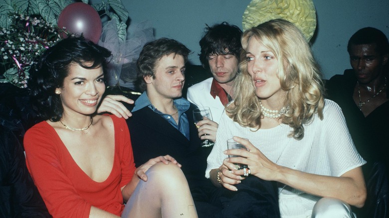 Bianca Jagger, Mikail Baryshnikob, Mick Jagger, and Alana Stewart at Sudio 54