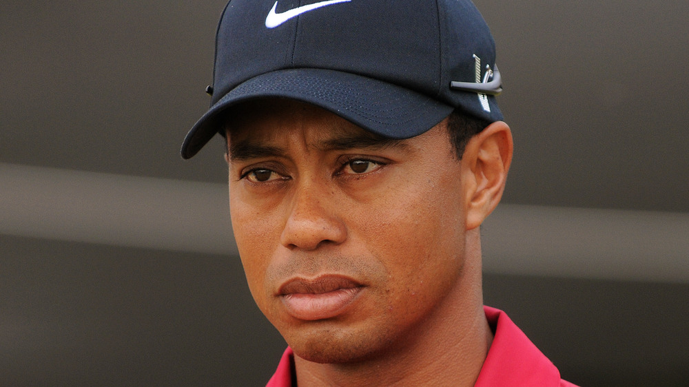 Tiger Woods frowning
