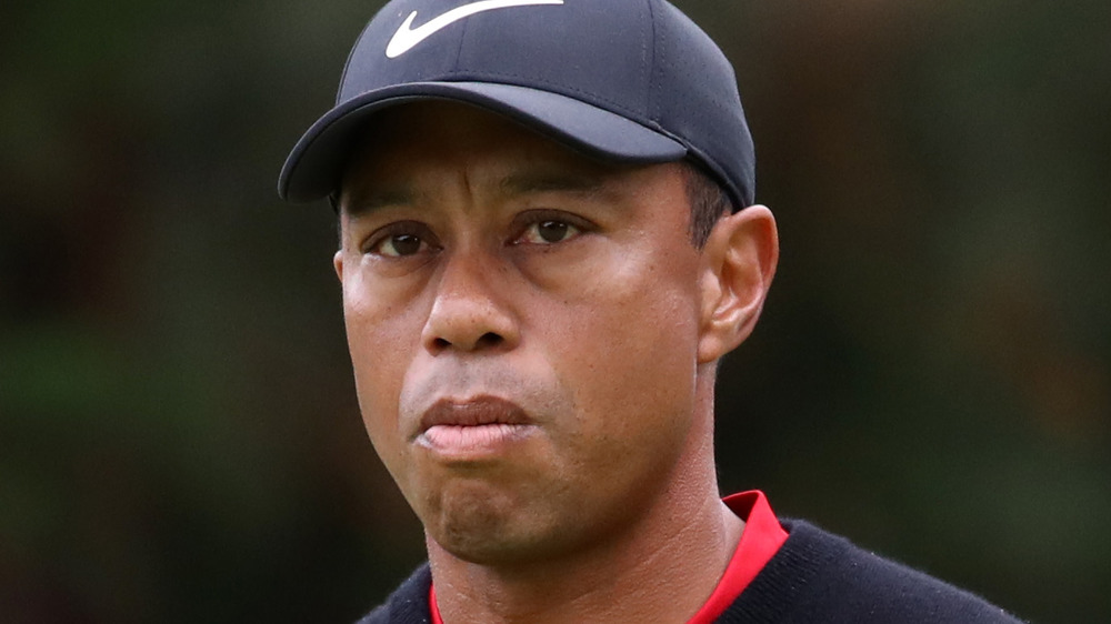 Tiger Wood staring