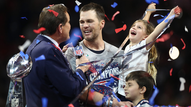Tom Brady and daughter Vivian Lake and son Benjamin Rein
