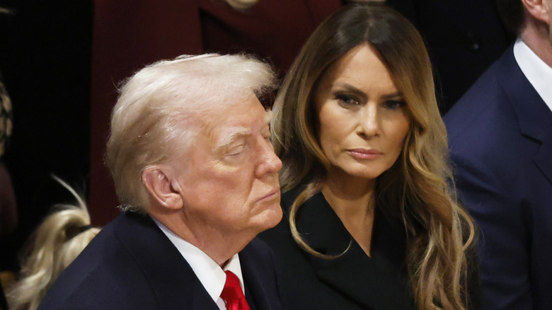 Donald and Melania Trump during the inauguration festivities.