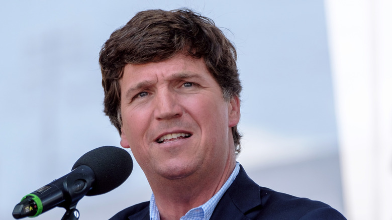 Tucker Carlson during his 2021 trip to Hungary