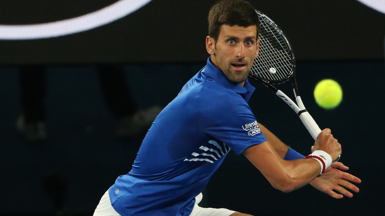 Novak Djokovic playing tennis