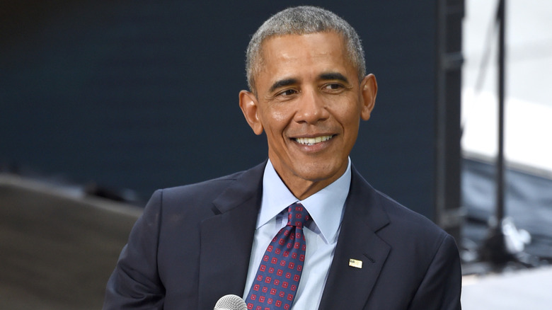 Barack Obama, smirking
