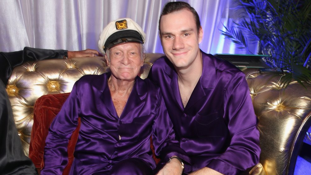 Hugh Hefner and his son Cooper Hefner