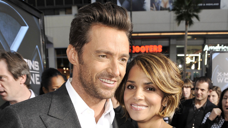 Hugh Jackman and Halle Berry smiling