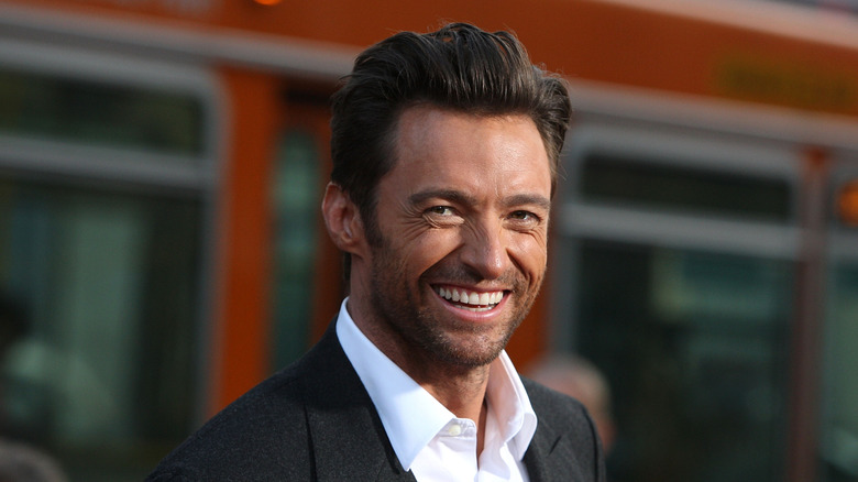 Hugh Jackman smiling.