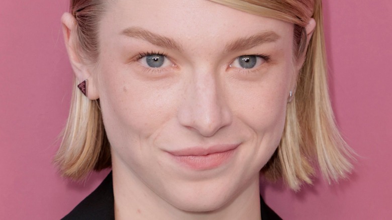 Hunter Schafer smirking