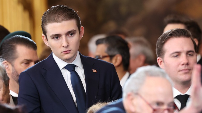 Barron Trump looks on during inauguration ceremonies in Washington, DC (2025)