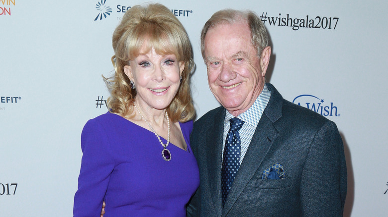 Barbara Eden and her husband, Jon Eicholtz, on the red carpet.