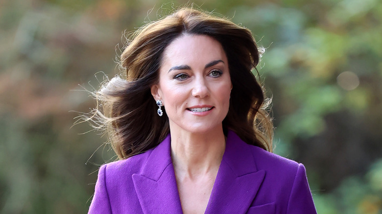 Kate Middleton with windblown hair