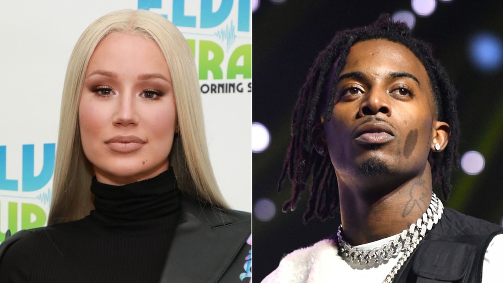 Iggy Azalea smiling, Playboy Carti performing