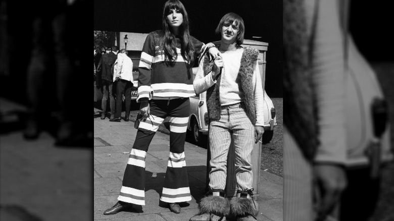 Sonny and Cher in their London Hilton outfits