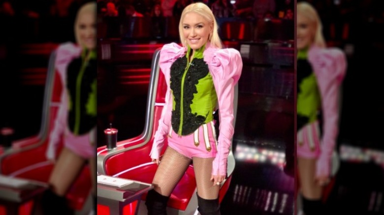 Gwen Stefani in pink bodysuit