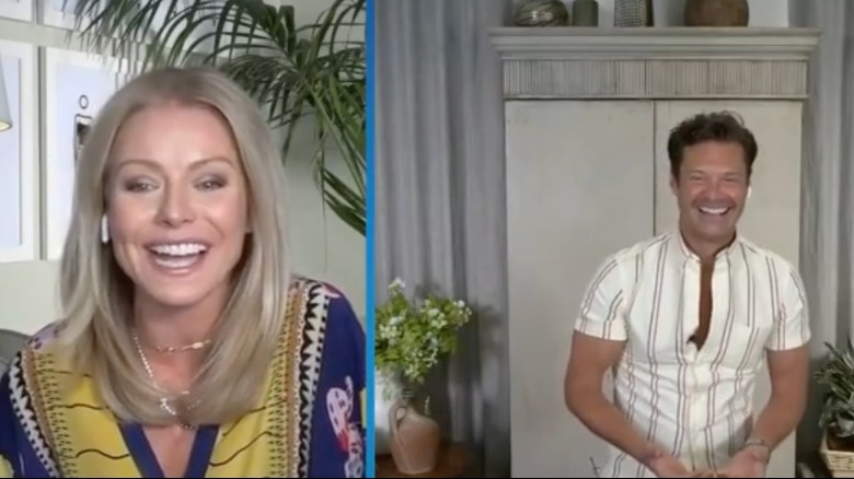 Kelly Ripa, Ryan Seacrest laughing