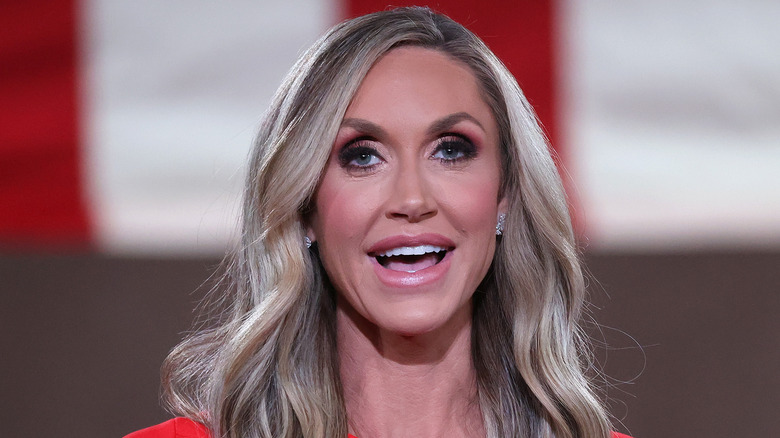 Lara Trump smiling and speaking in close-up