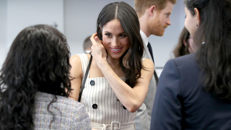 Meghan Markle pinstripe dress
