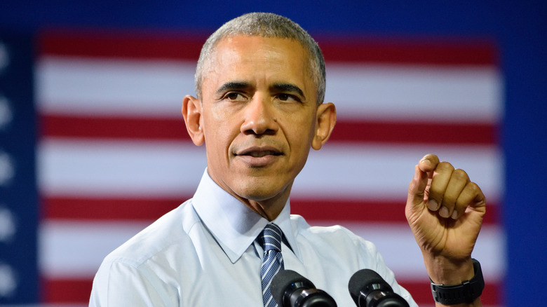 Barack Obama at a rally