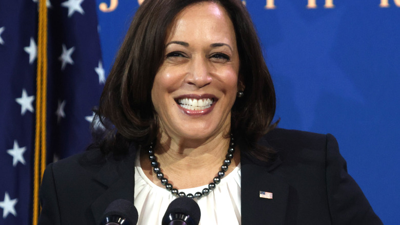 Kamala Harris wearing Dolce and Gabbana 