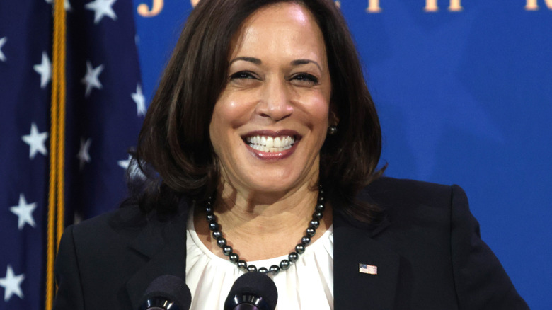 Kamala Harris wearing Dolce and Gabbana