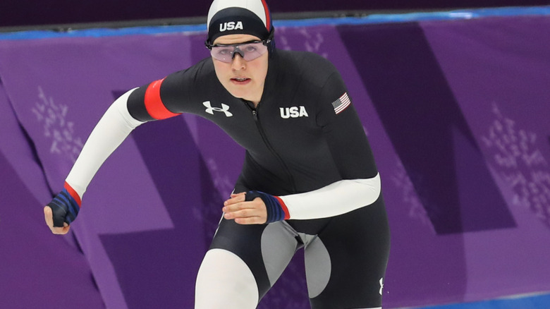 USA Olympics speed skater in uniform