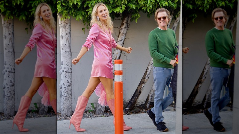 Nikki Glaser and David Spade pictured walking into Nobu together.