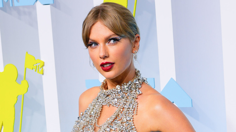 Taylor Swift wearing jeweled dress