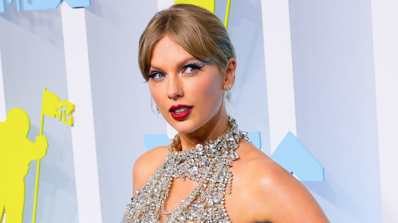 Taylor Swift wearing jeweled dress