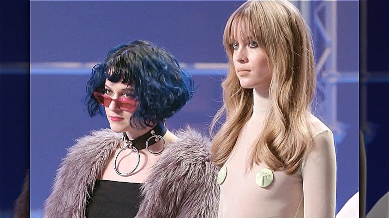 Hester Sunshine and model on Project Runway