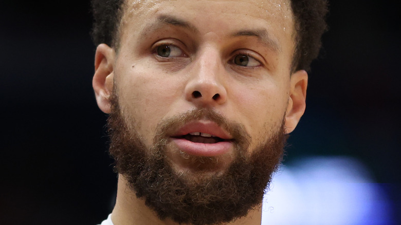 Steph Curry looking solemn
