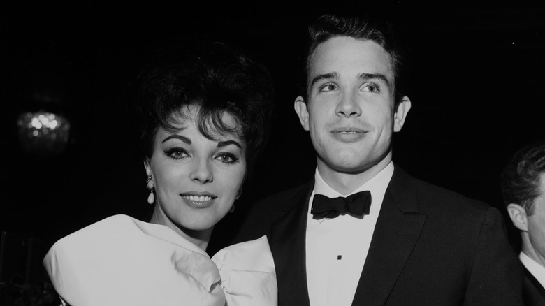 Warren Beatty and Joan Collins at a Hollywood party, circa 1959