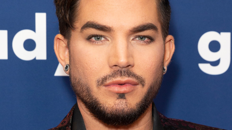 Adam Lambert gives a smouldering look on the red carpet