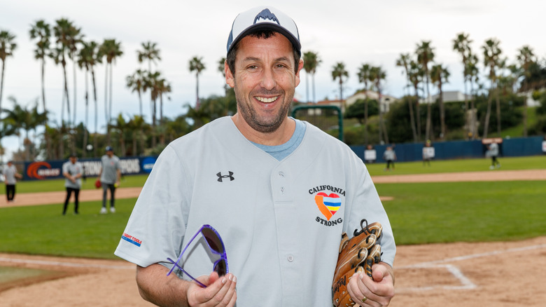 Adam Sandler playing baseball