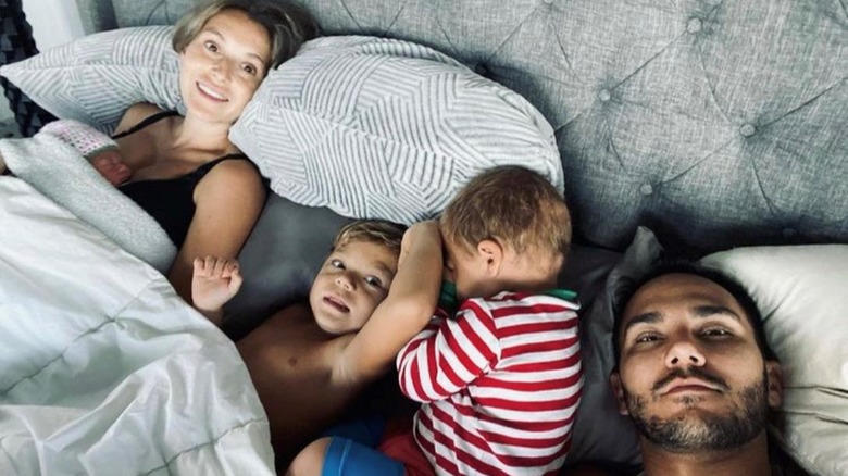 The PenaVega family in bed