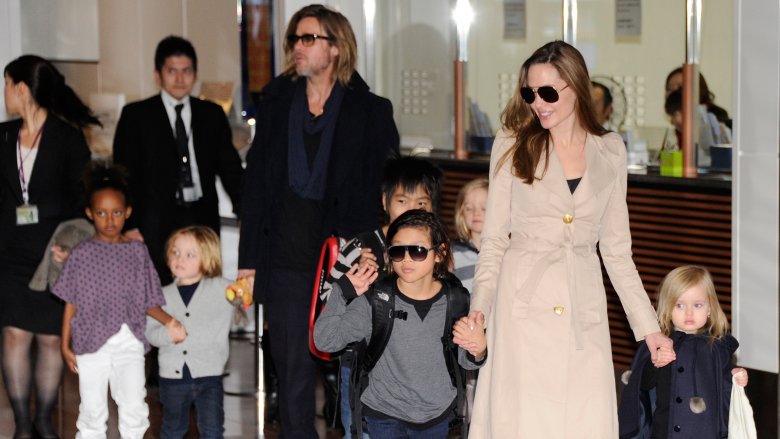 Angelina Jolie, Brad Pitt with kids