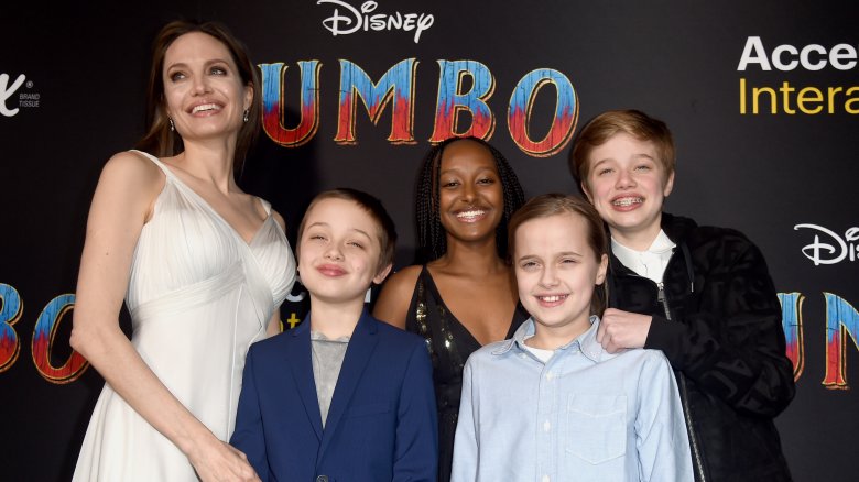 Angelina Jolie with kids