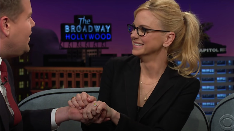 James Corden and Anna Faris on an episode of The Late Late Show