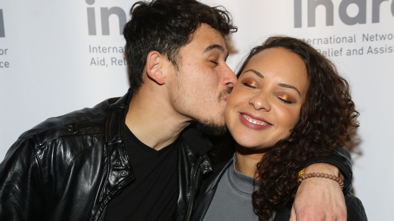 anthony ramos kisses jasmine cephas jones' cheek