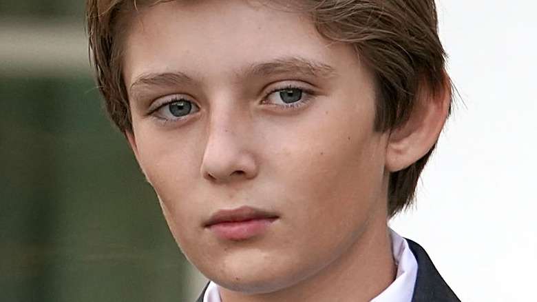 Barron Trump gazing into distance