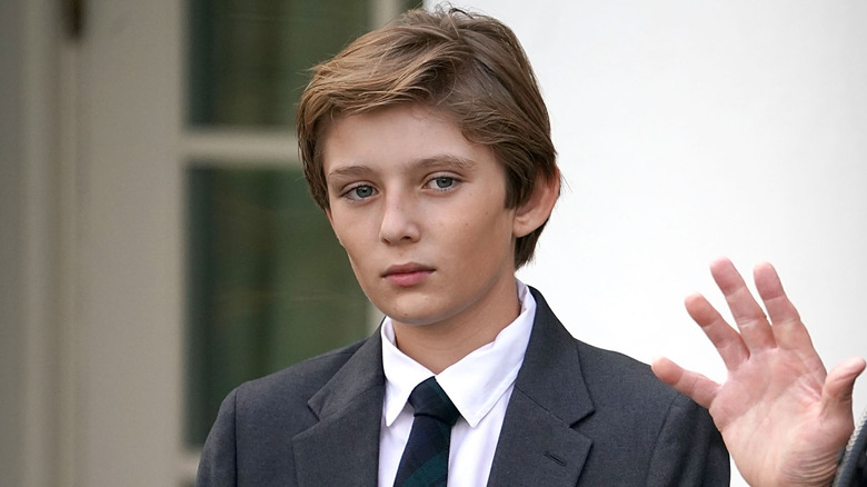 Barron Trump gazing into distance