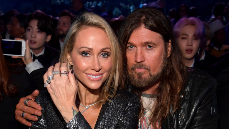 Tish Cyrus, Billy Ray Cyrus, at the Grammys, 2019