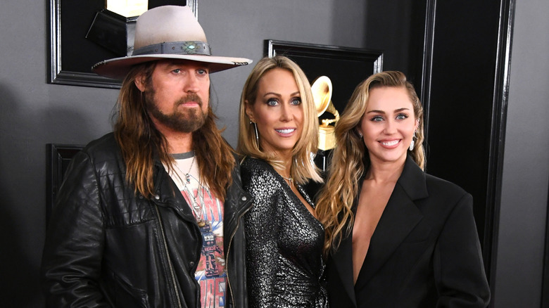 Billy Ray Cyrus, Tish Cyrus, Miley Cyrus, 2019 Grammys photo