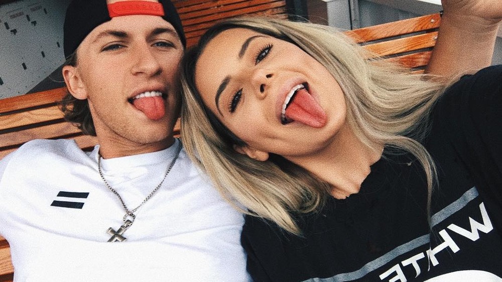 Michael Kopech and Brielle Biermann at a baseball game
